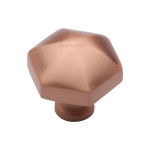 M Marcus Heritage Brass Hexagon Design Cupboard Knob 32mm 