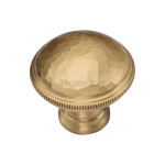 M Marcus Heritage Brass Diamond Cut Design Cupboard Knob 32mm 