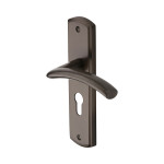 M Marcus Heritage Brass Centaur Design Door Handle on Plate Matt Bronze