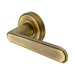 M Marcus Heritage Brass Century Design Door Handle Lever Latch on Round Rose