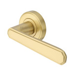 M Marcus Heritage Brass Century Design Door Handle Lever Latch on Round Rose