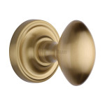 M Marcus Heritage Brass Chelsea Design Mortice Knob on Rose