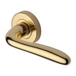 M Marcus Heritage Brass Door Columbus Design Handle Lever Latch on Round Rose