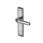 Heritage Brass Deco Design Door Handle on Plate – Polished Chrome Plate
