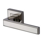 M Marcus Heritage Brass Linear SQ Design Door Handle Lever Latch on Square Rose