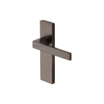 M Marcus Heritage Brass Delta Design Door Handle on Plate Matt Bronze