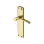 M Marcus Heritage Brass Diplomat Design Door Handle on Plate Polished Brass