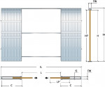 Scrigno Pocket Door System – Double Door Metric Size