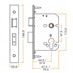 Heavy Duty Euro Sash Lock Case – Satin Stainless Steel