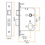 Heavy Duty Oval Sash Lock Case – Satin Stainless Steel