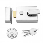 Rim Night Latch 60mm backset – Satin Chrome Plate
