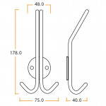 Treble Hat & Coat Hook – Satin Stainless Steel