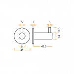 Peg Style Coat Hook on Rose – Satin Stainless Steel