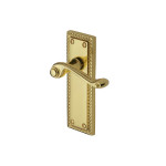 M Marcus Heritage Brass Georgian Design Door Handle on Plate Polished Brass