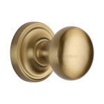 M Marcus Heritage Brass Hampstead Design Mortice Knob on Rose