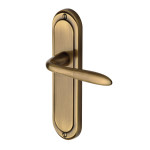 M Marcus Heritage Brass Henley Design Door Handle on Plate Antique Brass