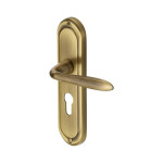 M Marcus Heritage Brass Henley Design Door Handle on Plate Antique Brass