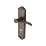M Marcus Heritage Brass Howard Design Door Handle on Plate Matt Bronze