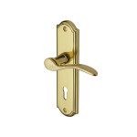 M Marcus Heritage Brass Howard Design Door Handle on Plate Polished Brass