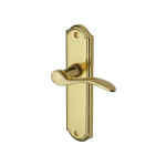 M Marcus Heritage Brass Howard Design Door Handle on Plate Polished Brass