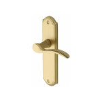 M Marcus Heritage Brass Howard Design Door Handle on Plate Satin Brass