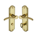 M Marcus Heritage Brass Howard Design Door Handle on Plate Polished Brass