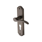 M Marcus Heritage Brass Howard Design Door Handle on Plate Matt Bronze