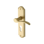 M Marcus Heritage Brass Howard Design Door Handle on Plate Satin Brass