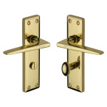 M Marcus Heritage Brass Kendal Design Door Handle on Plate Polished Brass