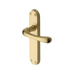 M Marcus Heritage Brass Luna Design Door Handle on Plate Satin Brass