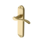 M Marcus Heritage Brass Maya Design Door Handle on Plate Satin Brass