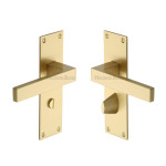 M Marcus Heritage Brass Metro Design Door Handle on Plate Satin Brass