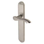 M Marcus Heritage Brass Algarve Long Design Door Handle on Plate Satin Nickel Plate