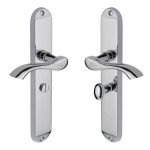 M Marcus Heritage Brass Algarve Long Design Door Handle on Plate Polished Chrome Plate