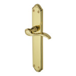 M Marcus Heritage Brass Verona Design Door Handle on Plate Polished Brass