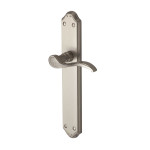 M Marcus Heritage Brass Verona Design Door Handle on Plate Satin Nickel Plate