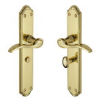 M Marcus Heritage Brass Verona Design Door Handle on Plate Polished Brass