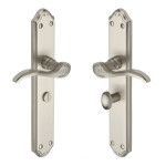 M Marcus Heritage Brass Verona Design Door Handle on Plate Satin Nickel Plate