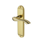 M Marcus Heritage Brass Algarve Design Door Handle on Plate Polished Brass