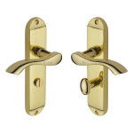 M Marcus Heritage Brass Algarve Design Door Handle on Plate Polished Brass