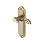 M Marcus Heritage Brass Lisboa Design Door Handle on Plate Jupiter Split Finish
