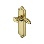 M Marcus Heritage Brass Lisboa Design Door Handle on Plate Polished Brass