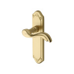 M Marcus Heritage Brass Lisboa Design Door Handle on Plate Satin Brass