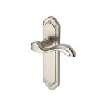 M Marcus Heritage Brass Lisboa Design Door Handle on Plate Satin Nickel Plate