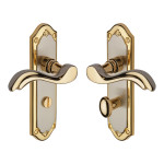 M Marcus Heritage Brass Lisboa Design Door Handle on Plate Jupiter Split Finish