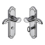 M Marcus Heritage Brass Lisboa Design Door Handle on Plate Polished Chrome Plate