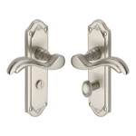 M Marcus Heritage Brass Lisboa Design Door Handle on Plate Satin Nickel Plate