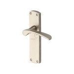 M Marcus Project Hardware Luca Design Door Handle on Plate Satin Nickel Plate