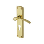 M Marcus Project Hardware Luca Design Door Handle on Plate Polished Brass