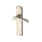 M Marcus Project Hardware Luca Design Door Handle on Plate Satin Nickel Plate